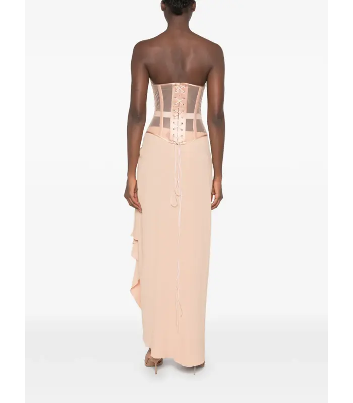 WOVEN CORSET PALE NUDE