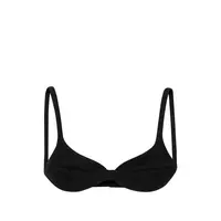 CONIC FLAT CUP BRA WITH TOPSTITCHING DETAIL BLACK