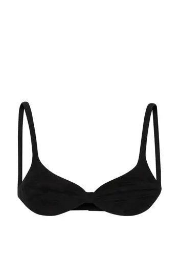JEAN-PAUL GAULTIER conic flat cup bra with topstitching detail black JEAN-PAUL GAULTIER conic flat cup bra with topstitching detail black