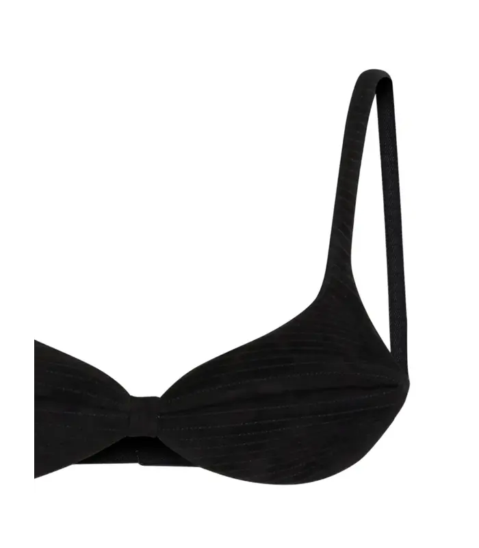 CONIC FLAT CUP BRA WITH TOPSTITCHING DETAIL BLACK