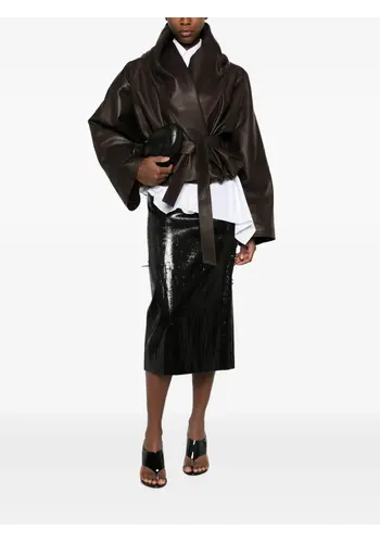 MAGDA BUTRYM leather 24 jacket dark brown