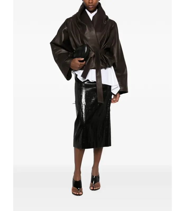 LEATHER 24 JACKET DARK BROWN