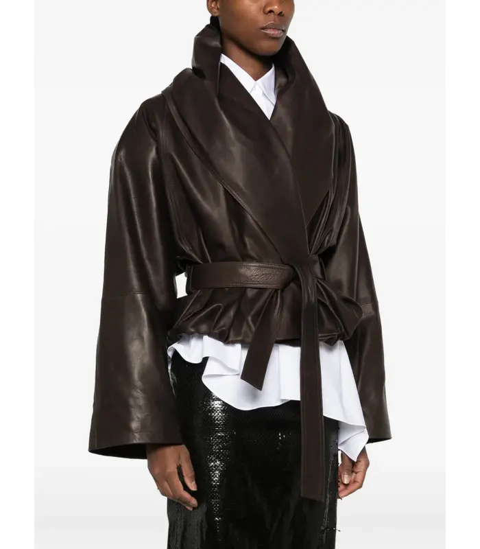 LEATHER 24 JACKET DARK BROWN