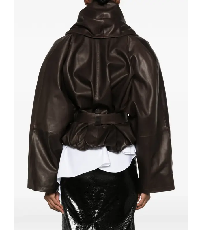 LEATHER 24 JACKET DARK BROWN