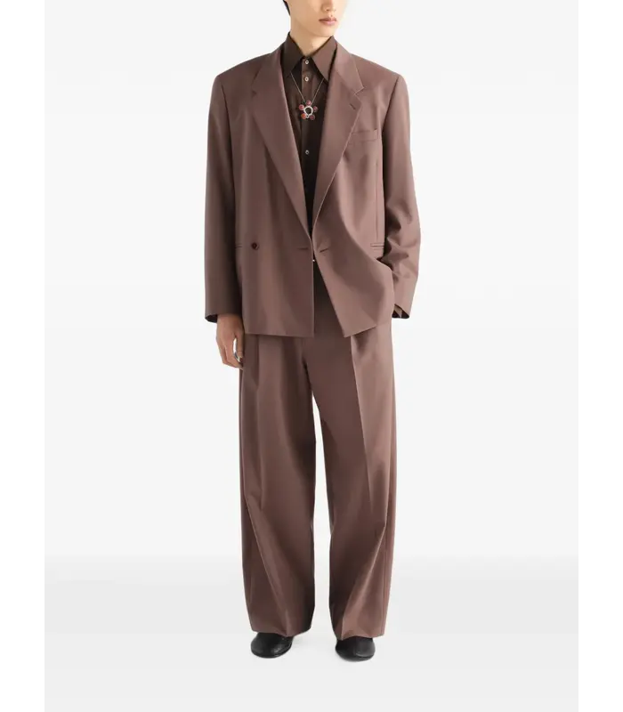 SINGLE PLEAT TAILORED PANTS NUTMEG