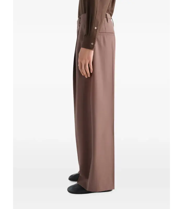 SINGLE PLEAT TAILORED PANTS NUTMEG