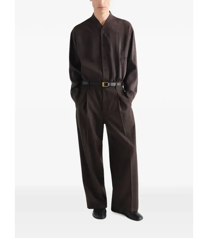 SINGLE PLEAT TAILORED PANTS MOSS