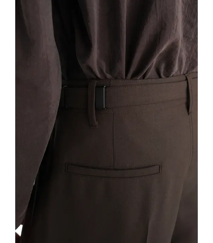 SINGLE PLEAT TAILORED PANTS MOSS