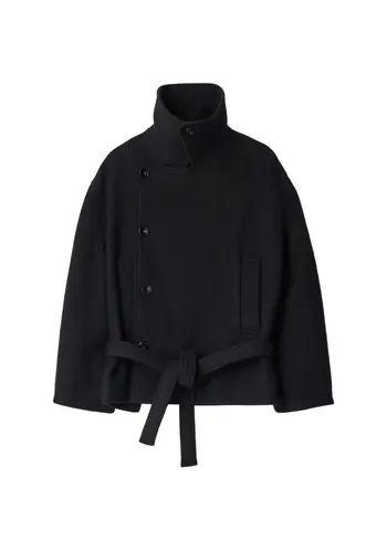 LEMAIRE short wrap coat black LEMAIRE short wrap coat black