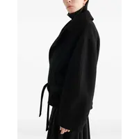 SHORT WRAP COAT BLACK