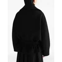 SHORT WRAP COAT BLACK