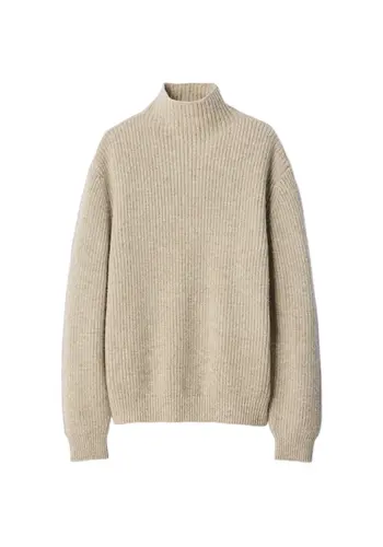 LEMAIRE high neck sweater beige/oat LEMAIRE high neck sweater beige/oat