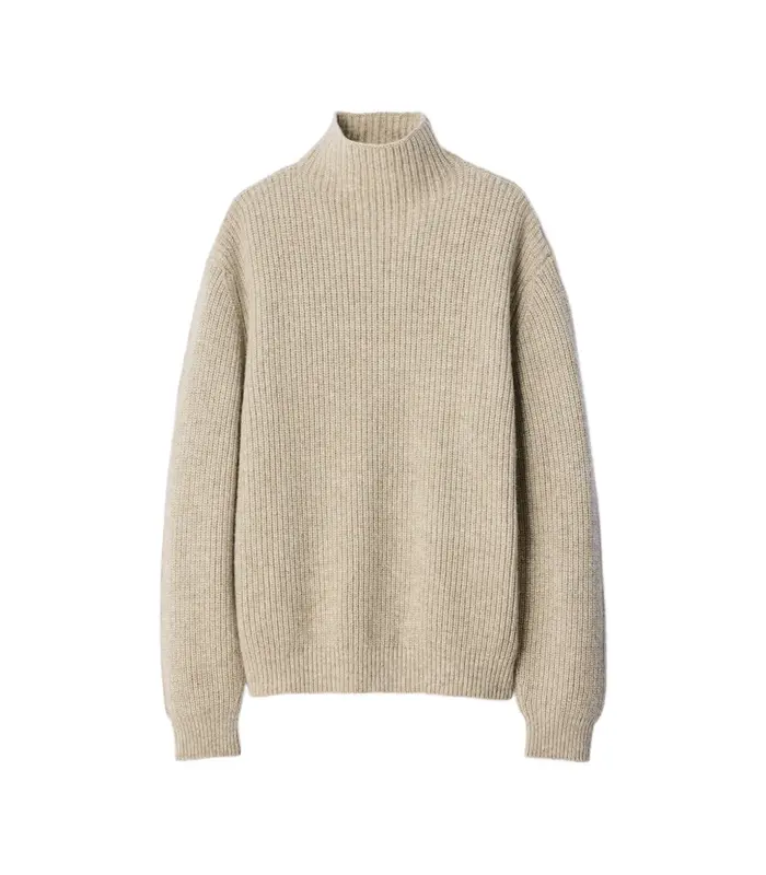 HIGH NECK SWEATER BEIGE/OAT