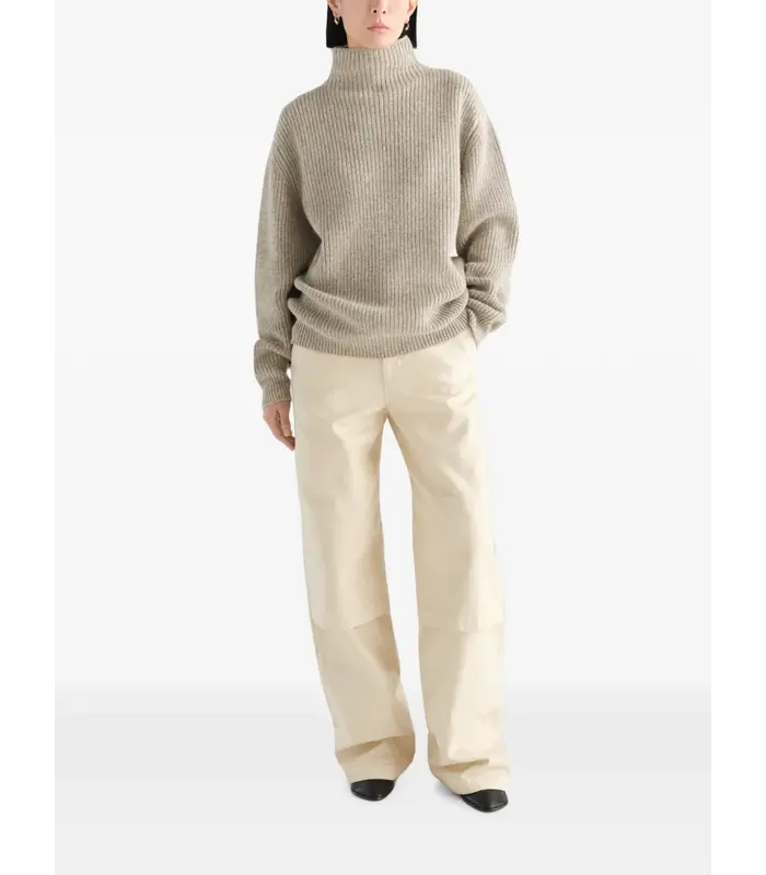 HIGH NECK SWEATER BEIGE/OAT