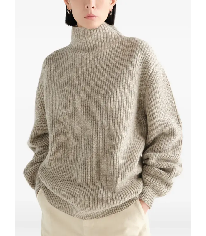 HIGH NECK SWEATER BEIGE/OAT