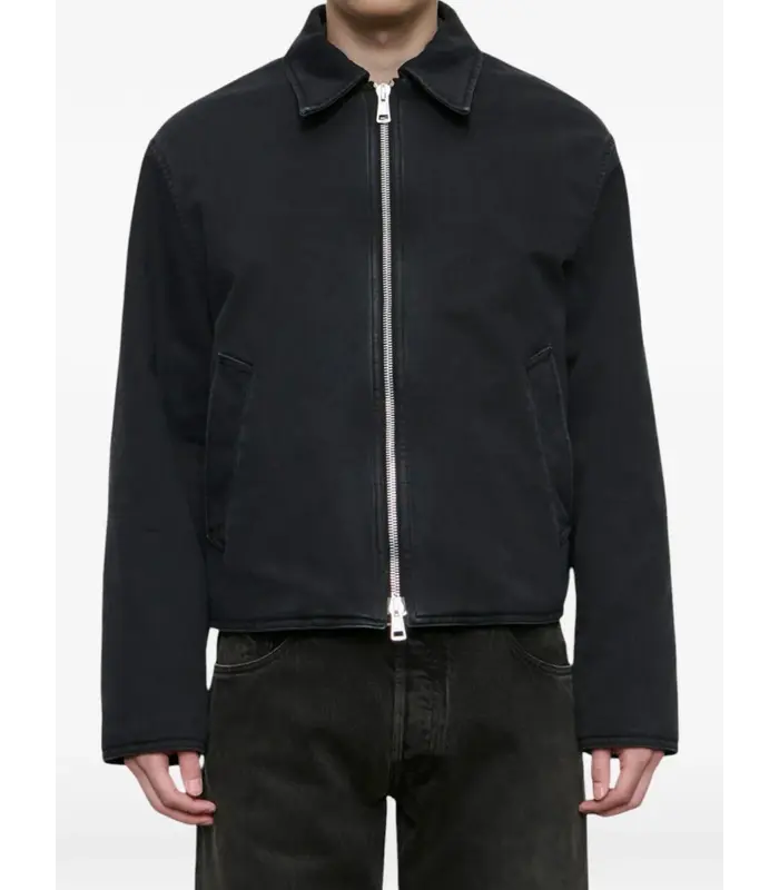 SLIGHT JACKET ENZYME OBSIDIAN FIELD SATEEN