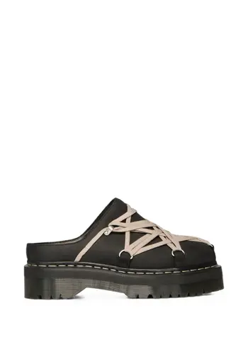 RICK OWENS DRKSHDW dr martens quad sole megalace mule black RICK OWENS DRKSHDW dr martens quad sole megalace mule black