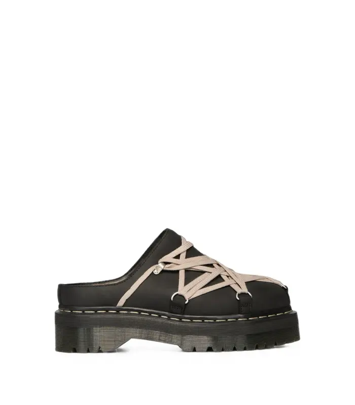 DR MARTENS QUAD SOLE MEGALACE MULE BLACK