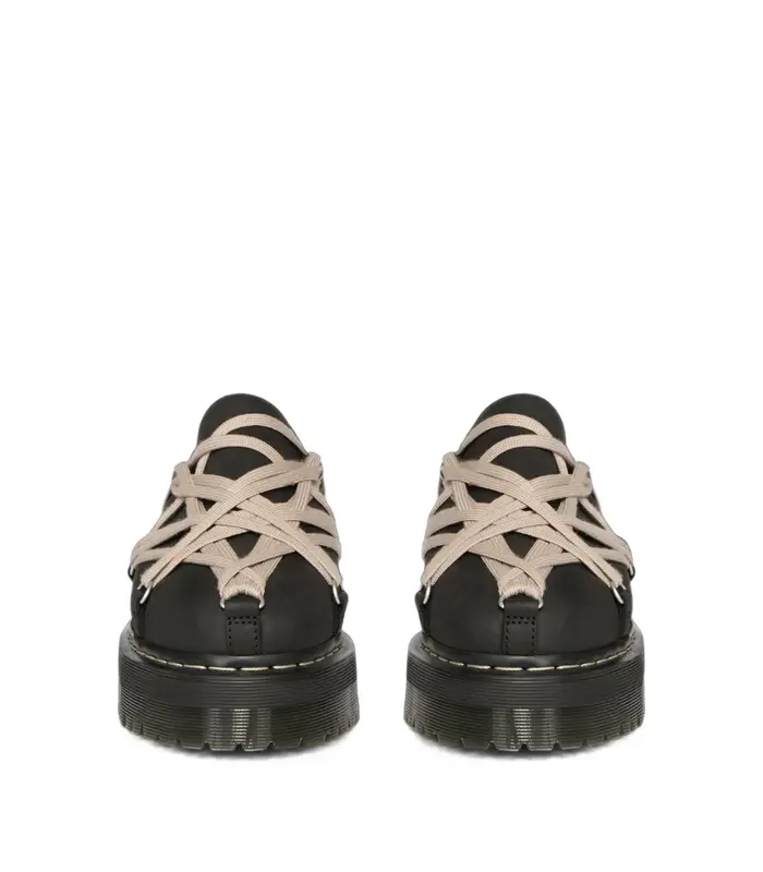 DR MARTENS QUAD SOLE MEGALACE MULE BLACK