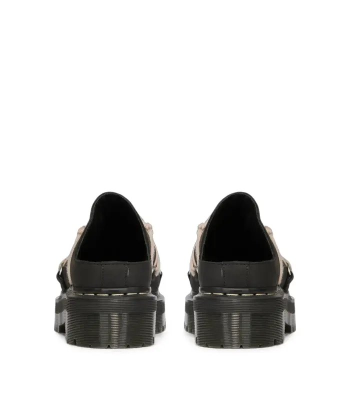 DR MARTENS QUAD SOLE MEGALACE MULE BLACK