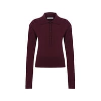 Megusta Padded Knit Longsleeve Polo Burgundy