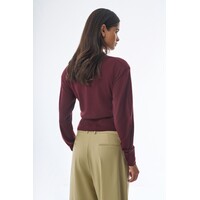 Megusta Padded Knit Longsleeve Polo Burgundy