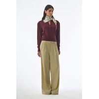 Megusta Padded Knit Longsleeve Polo Burgundy