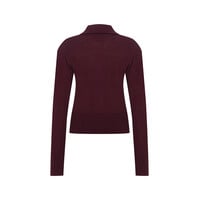 Megusta Padded Knit Longsleeve Polo Burgundy