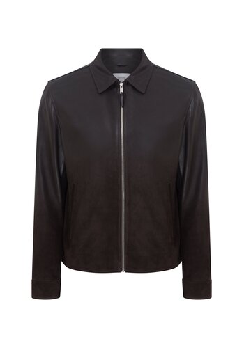 MEGUSTA COLLECTION Degradé Suede Leather Jacket Chocolate Brown