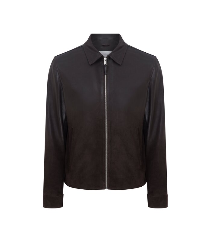 Megusta Degradé Suede Leather Jacket Chocolate Brown