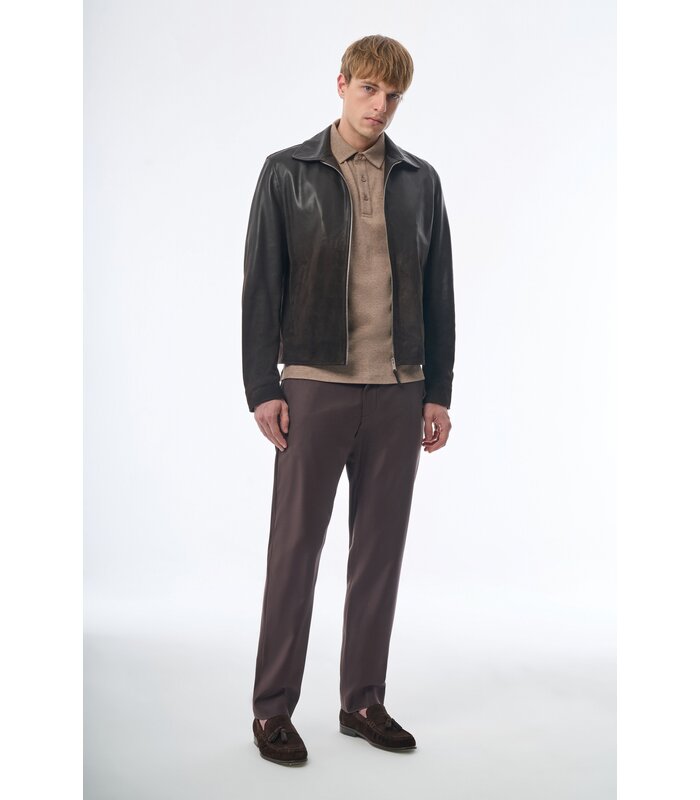 Megusta Degradé Suede Leather Jacket Chocolate Brown
