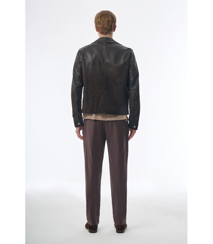 Megusta Degradé Suede Leather Jacket Chocolate Brown