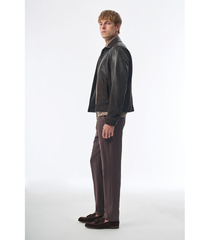 Megusta Degradé Suede Leather Jacket Chocolate Brown