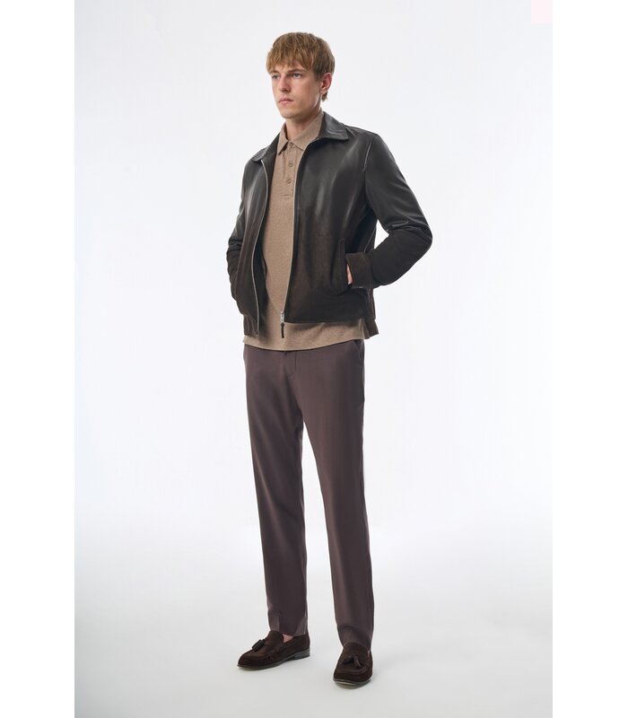 Megusta Degradé Suede Leather Jacket Chocolate Brown