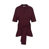 MEGUSTA ESSENTIALS Oversized Sleeved Polo Merino Wool Burgundy