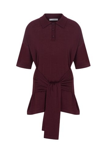 MEGUSTA ESSENTIALS Oversized Sleeved Polo Merino Wool Burgundy MEGUSTA ESSENTIALS Oversized Sleeved Polo Merino Wool Burgundy