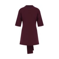 Oversized Sleeved Polo Merino Wool Burgundy