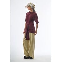Oversized Sleeved Polo Merino Wool Burgundy