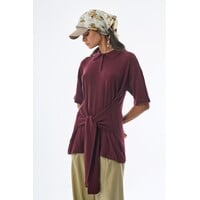 Oversized Sleeved Polo Merino Wool Burgundy