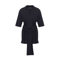 Oversized Sleeved Polo Merino Wool Anthracite