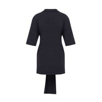 Oversized Sleeved Polo Merino Wool Anthracite