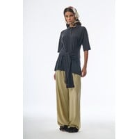 Oversized Sleeved Polo Merino Wool Anthracite