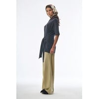 Oversized Sleeved Polo Merino Wool Anthracite