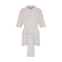 Oversized Sleeved Polo Merino Wool Creme