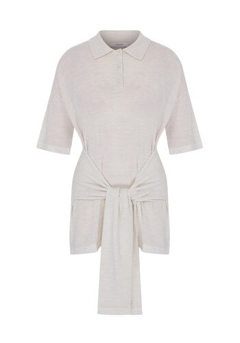 MEGUSTA ESSENTIALS Oversized Sleeved Polo Merino Wool Creme MEGUSTA ESSENTIALS Oversized Sleeved Polo Merino Wool Creme