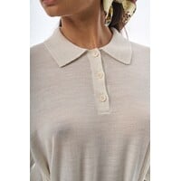 Oversized Sleeved Polo Merino Wool Creme