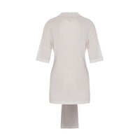 Oversized Sleeved Polo Merino Wool Creme