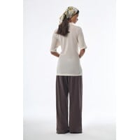 Oversized Sleeved Polo Merino Wool Creme