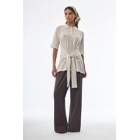 Oversized Sleeved Polo Merino Wool Creme