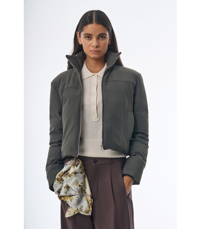Megusta Water Repellent Crop Down Jacket Anthracite